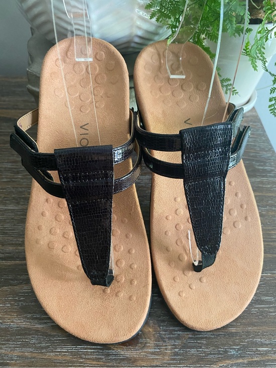 Vionic Shoes - Vionic Elvia Adjustable Slip-on Orthotic Arch Support Sandals Womens 8 Black
